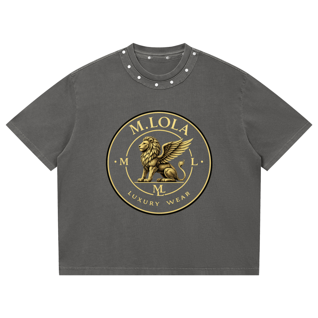 M.Lola “Jazz” Unisex Washed Boxy Studded T-Shirt