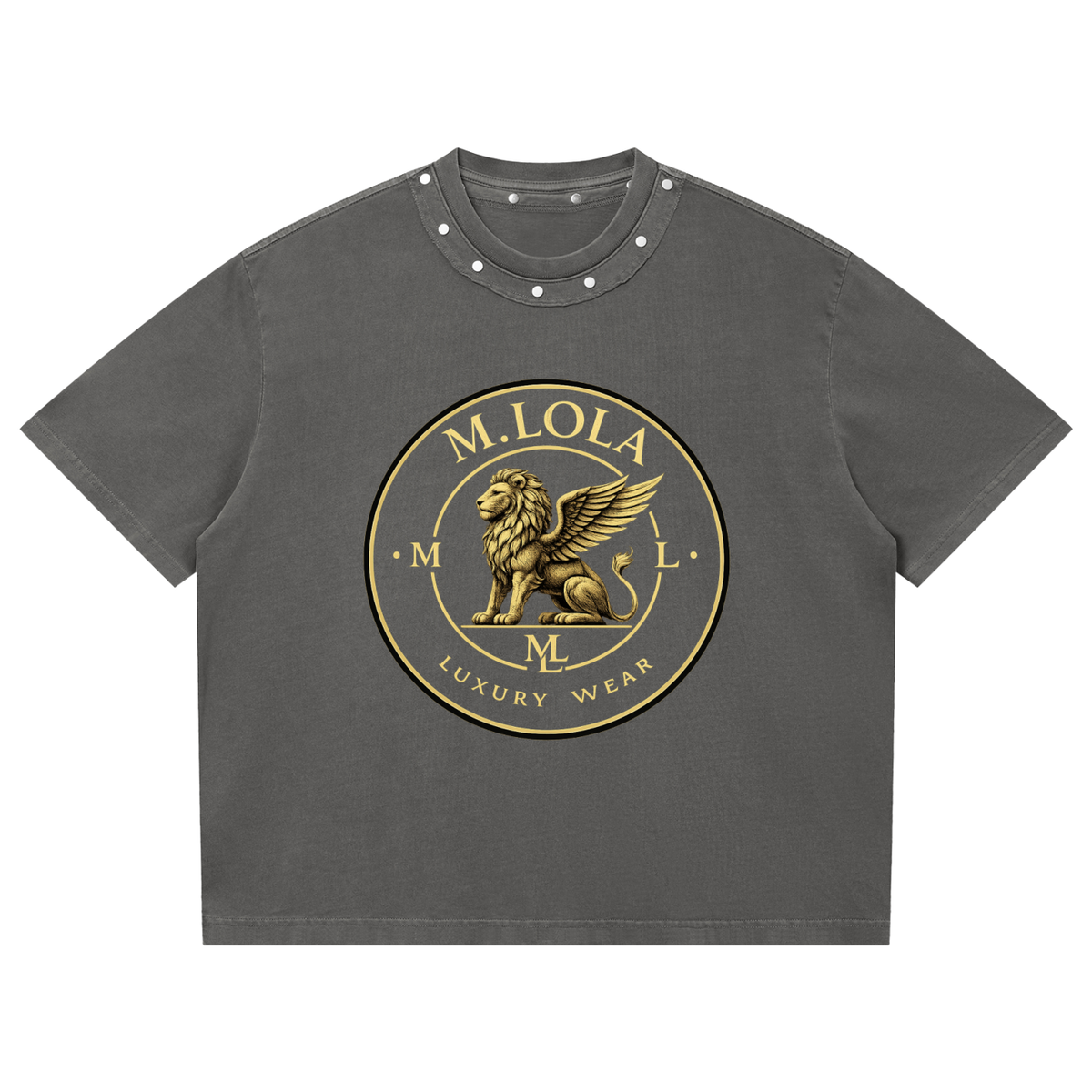 M.Lola “Jazz” Unisex Washed Boxy Studded T-Shirt