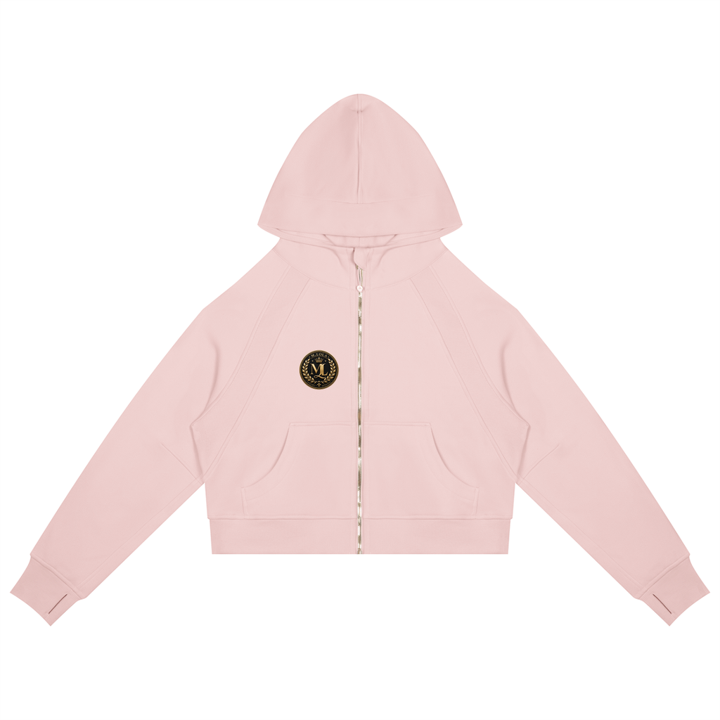 M. Lola Signature Cropped Zip-Through Hoodie