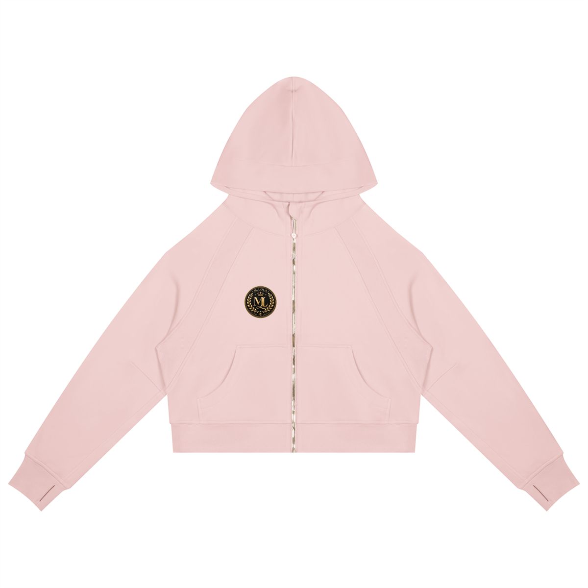 M. Lola Signature Cropped Zip-Through Hoodie