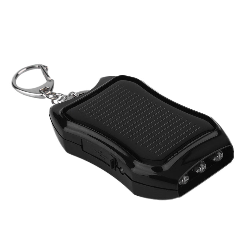 Solar Power Bank Keychain Flashlight