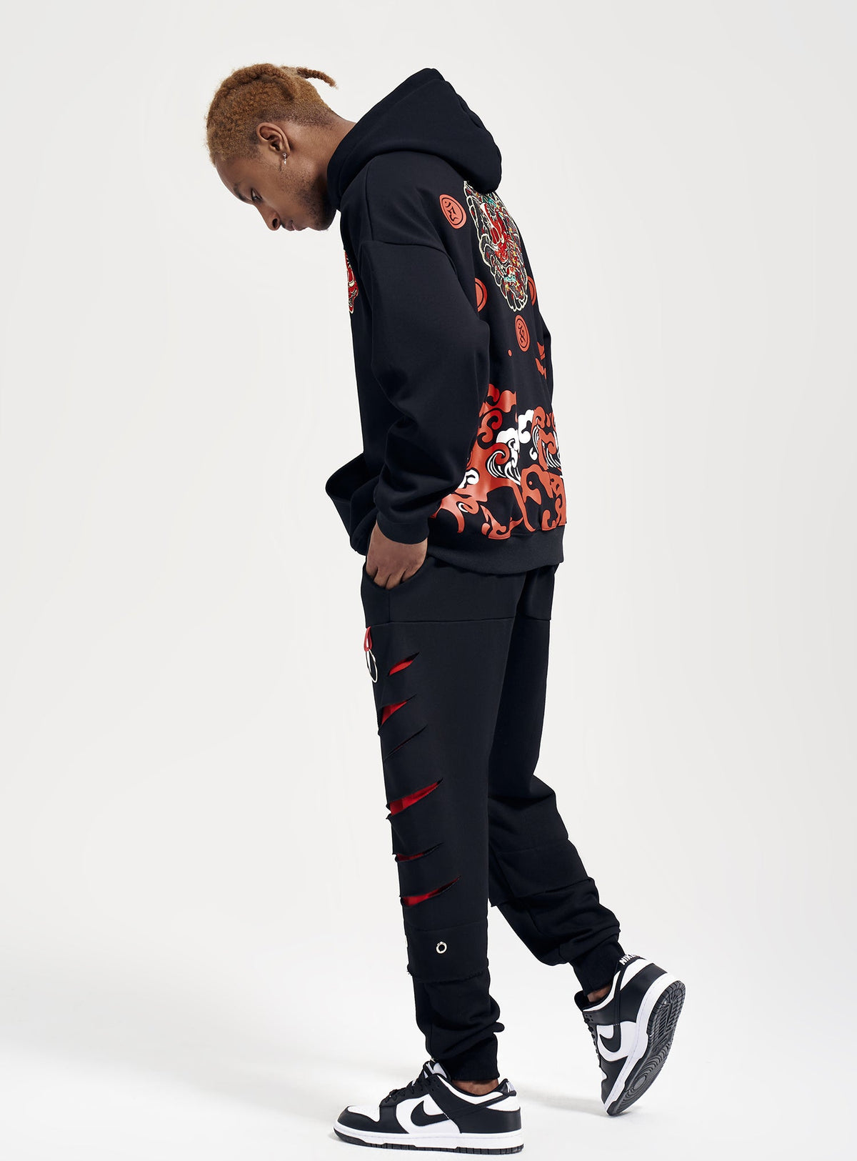 KH9060 Red Demon Embroidery Hoodie