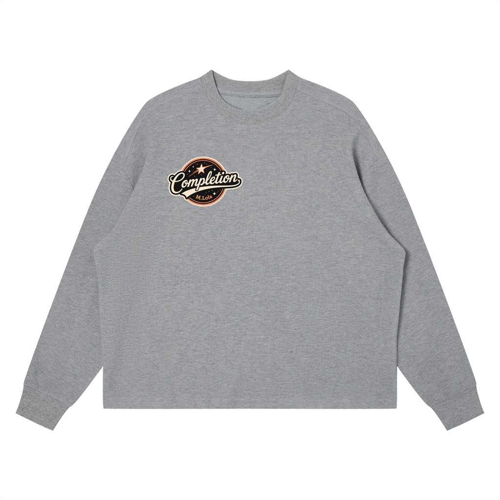 M.Lola “Completion” Unisex Waffle Boxy Long Sleeve T-Shirt