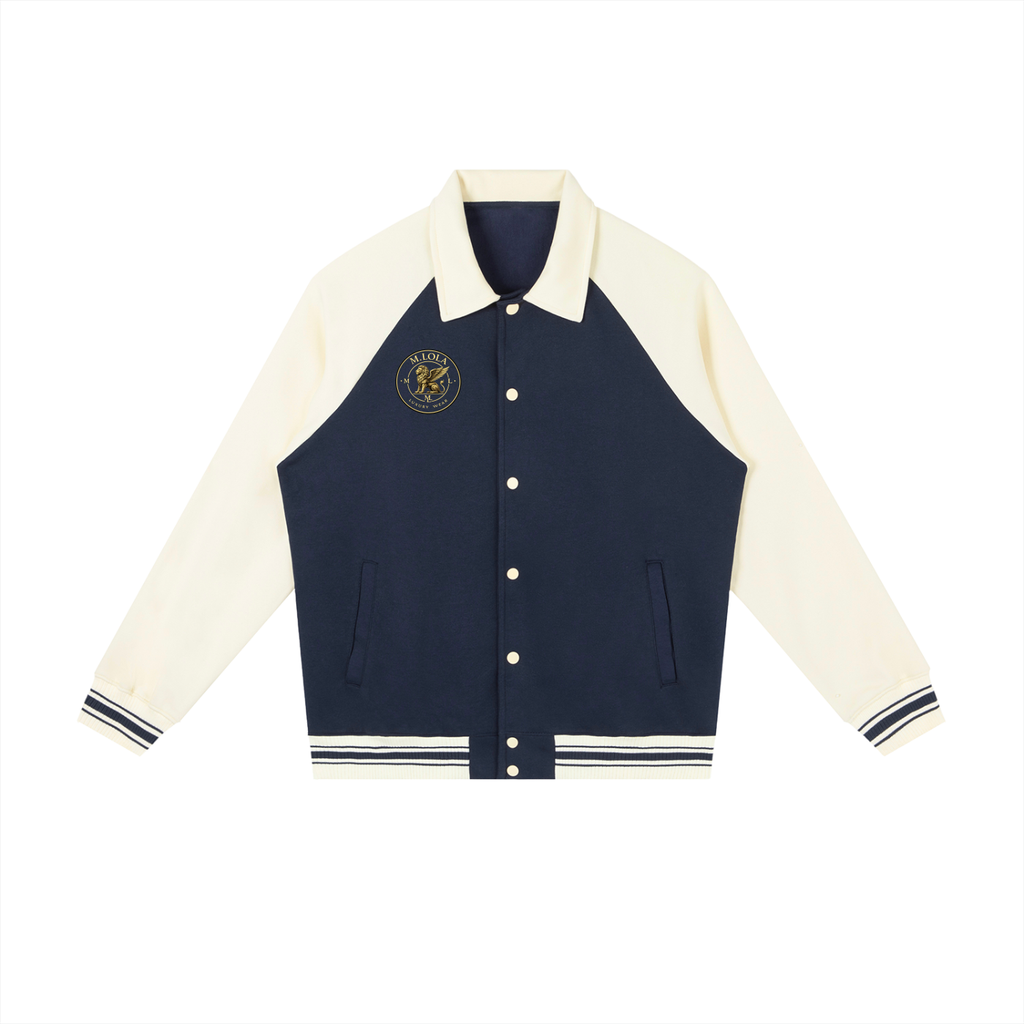 M.Lola Signature Contrast Raglan Sleeve Baseball Jacket