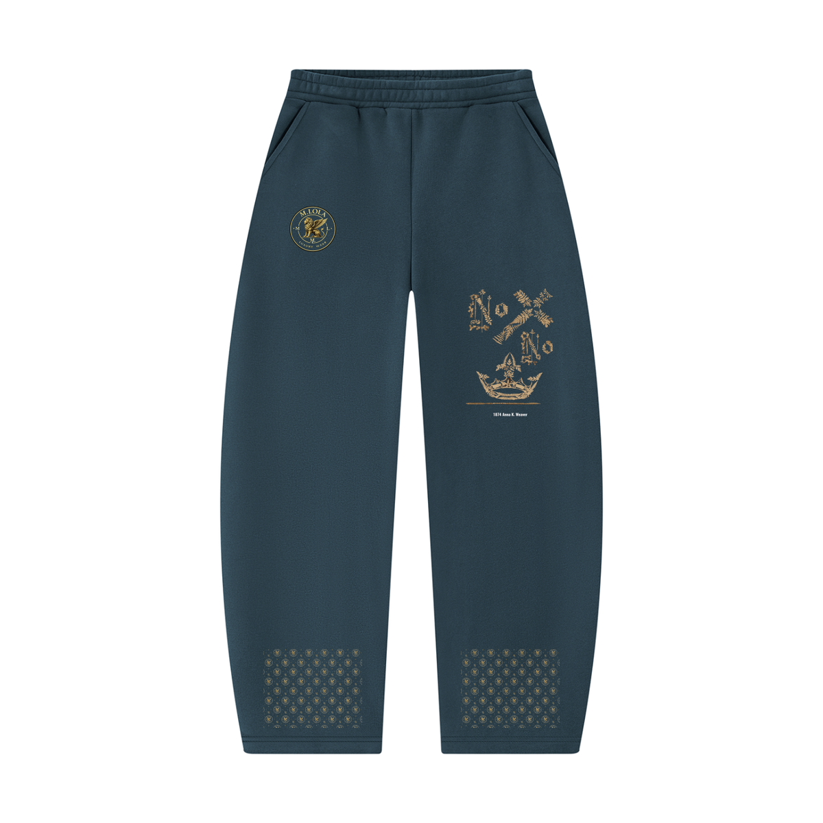 M.Lola "Cross and Crown"Unisex Barrel Leg Sweatpants