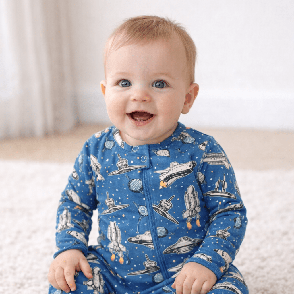 Deep In Orbit Zipper Footie