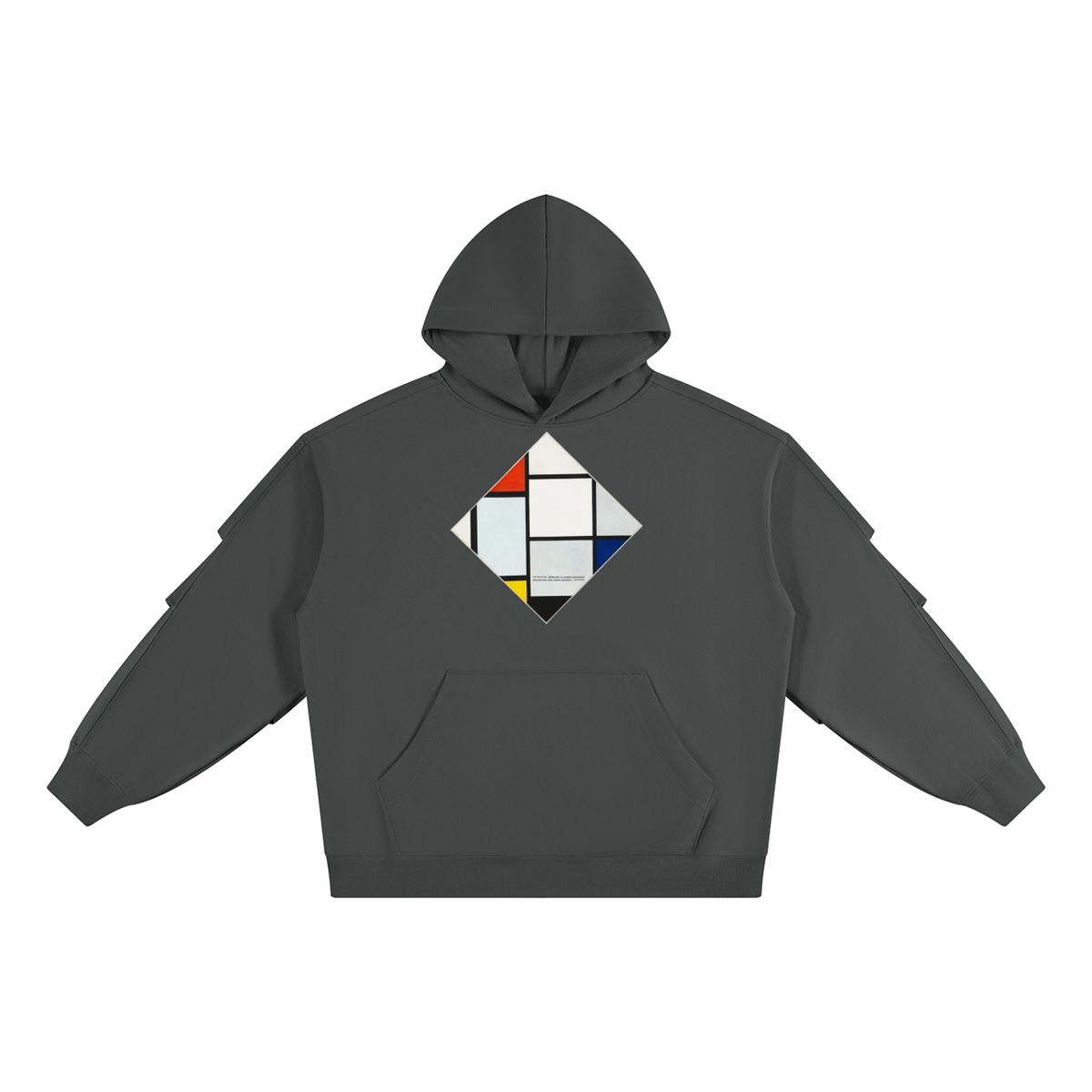 M.Lola “Mondrian” Unisex Heavyweight Ruched Sleeves Hoodie