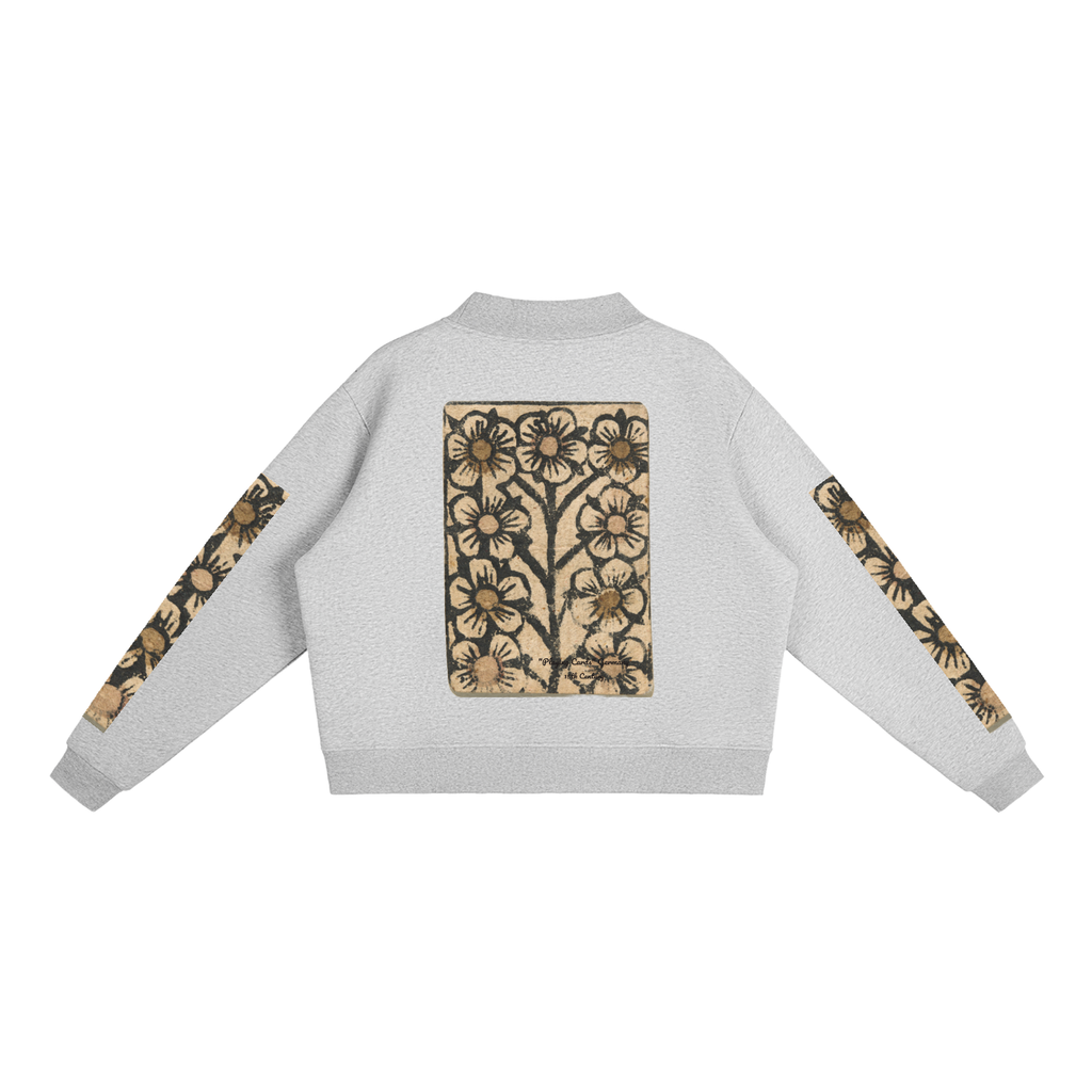 M.Lola "Playing "Card" Essential Fleece Mock-Neck Crew Sweatshirt