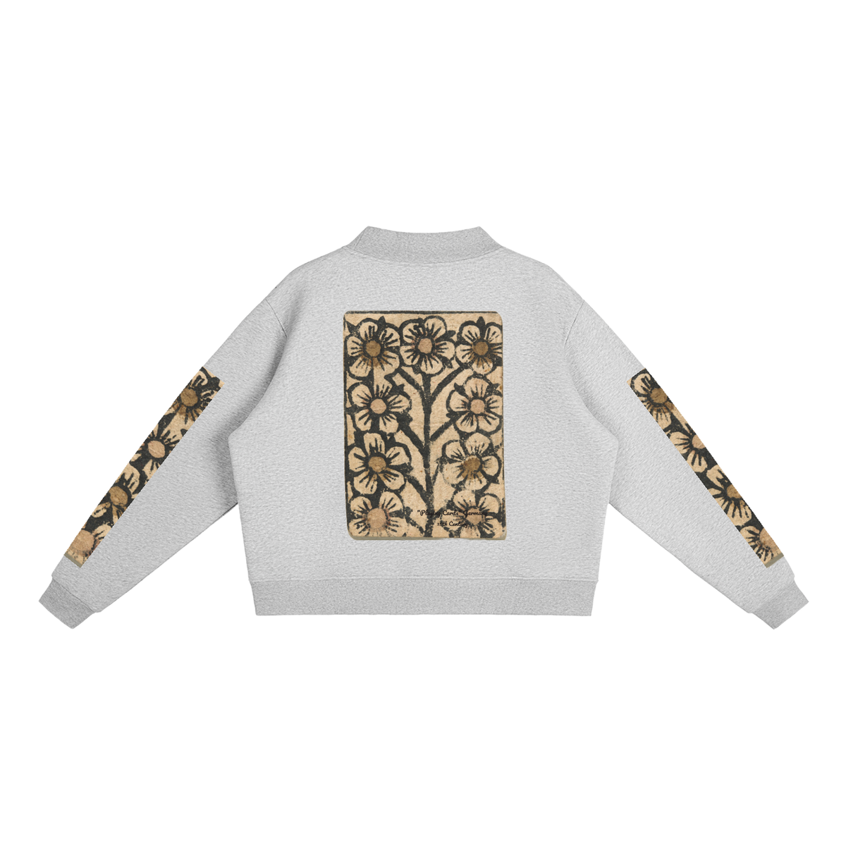 M.Lola "Playing "Card" Essential Fleece Mock-Neck Crew Sweatshirt