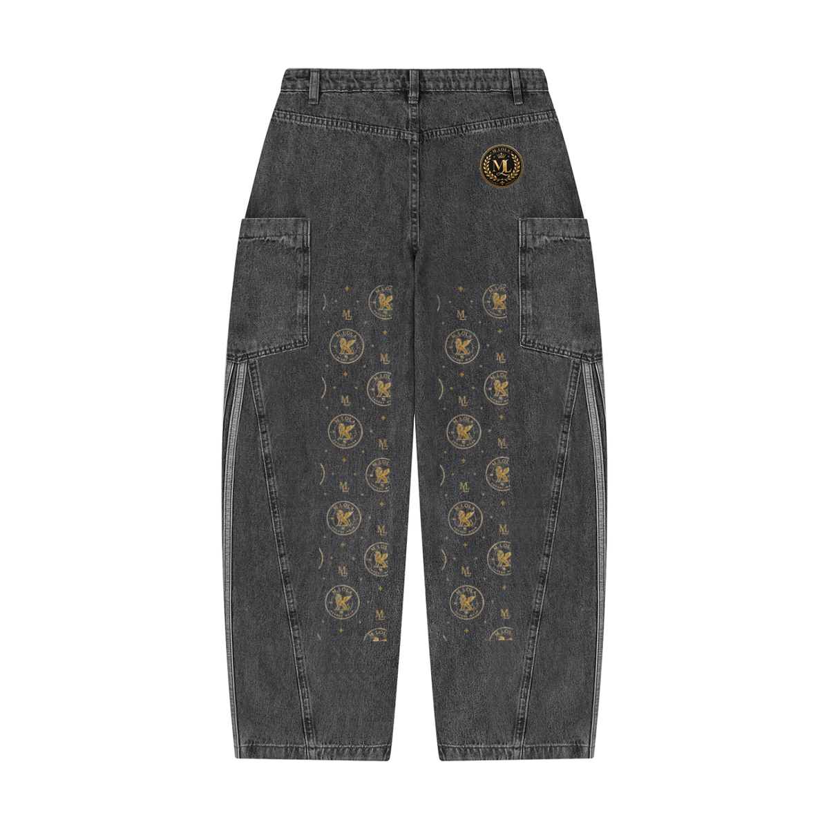 M.Lola "Playing Card" Women's Vintage Wash Barrel Leg Jeans