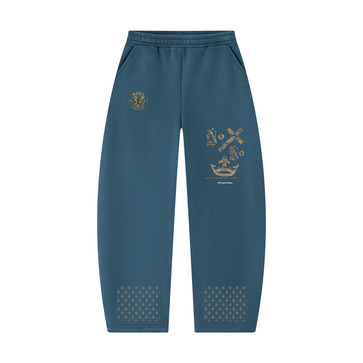 M.Lola "Cross and Crown"Unisex Barrel Leg Sweatpants