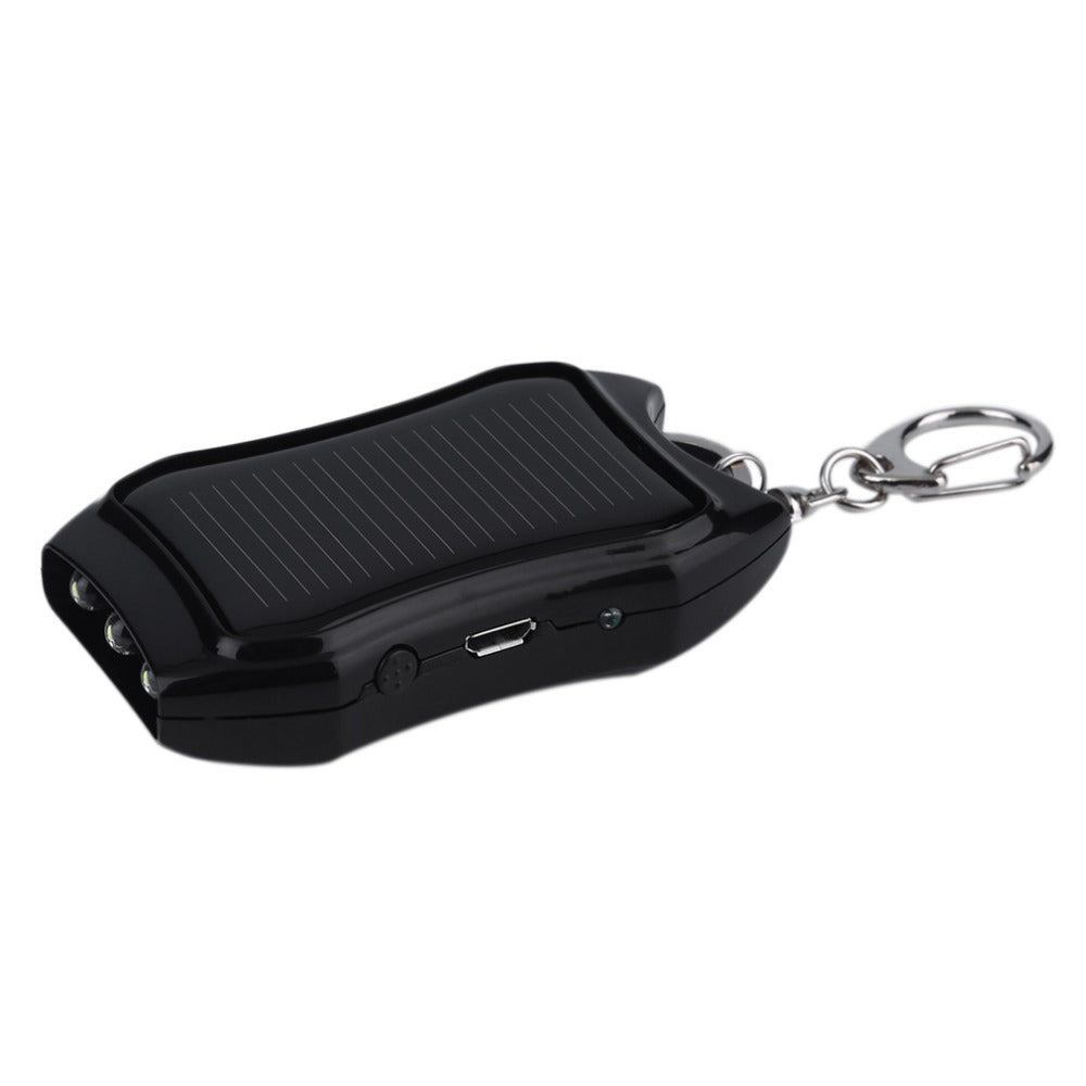 Solar Power Bank Keychain Flashlight