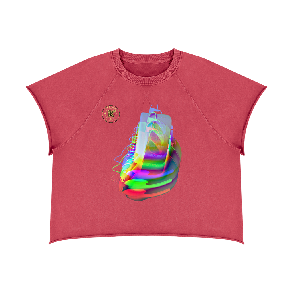 M.Lola “Walkman” Unisex Vintage Wash Raw Edge Boxy T-Shirt