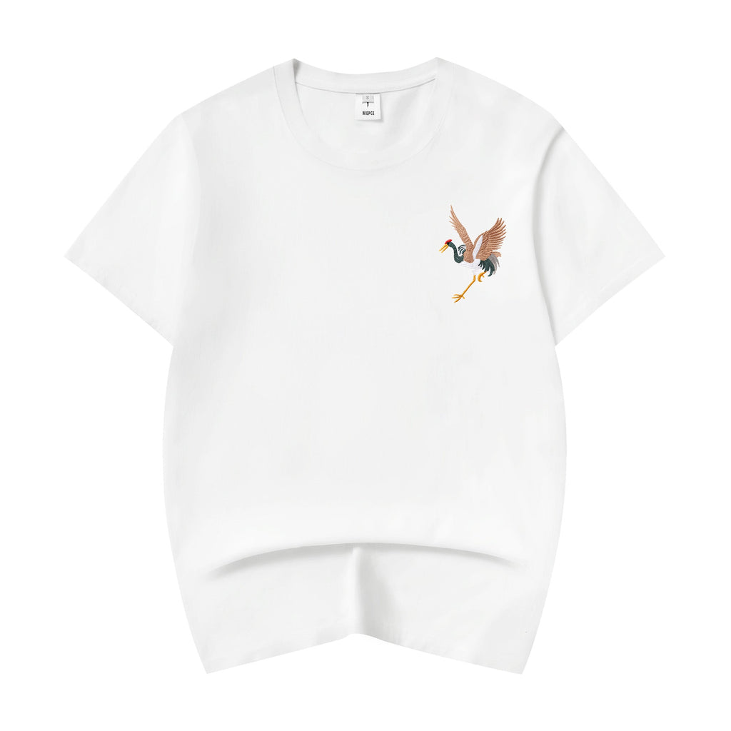 KH858 Flying Crane Embroidery Tee