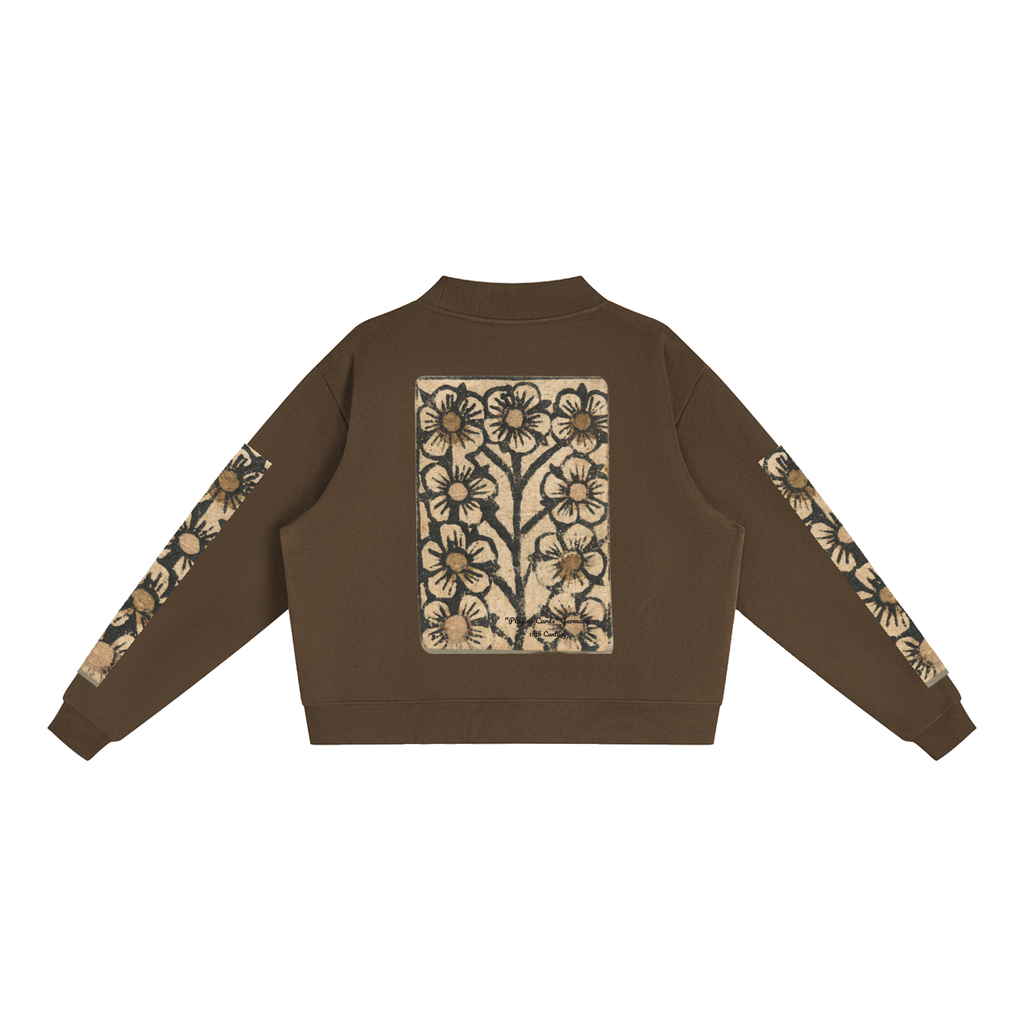 M.Lola "Playing "Card" Essential Fleece Mock-Neck Crew Sweatshirt