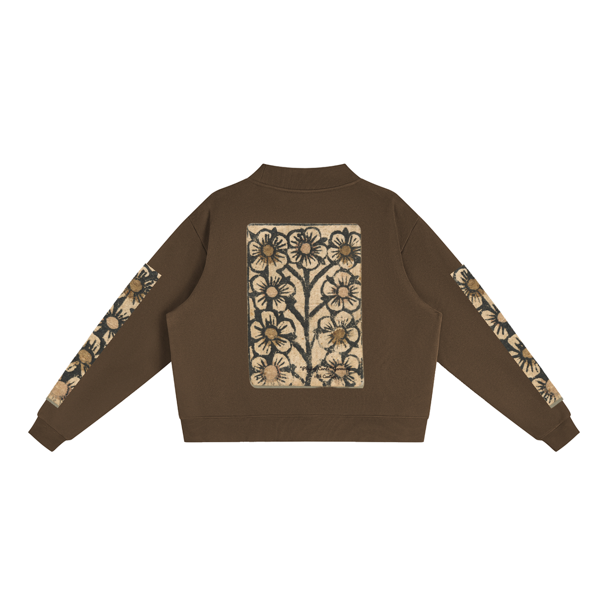 M.Lola "Playing "Card" Essential Fleece Mock-Neck Crew Sweatshirt