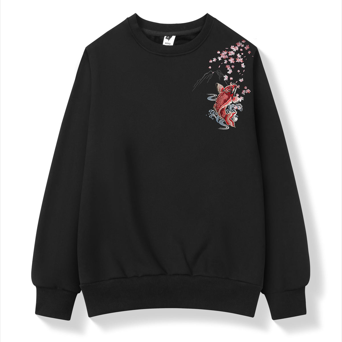 SW9197 Embroidered Red Koi Fish Sweater
