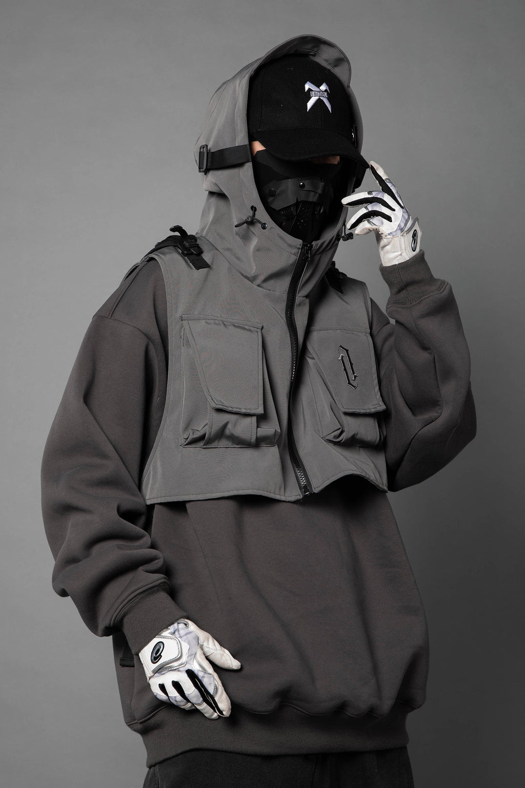 HiH34 Grey Tech Guard Hoodie
