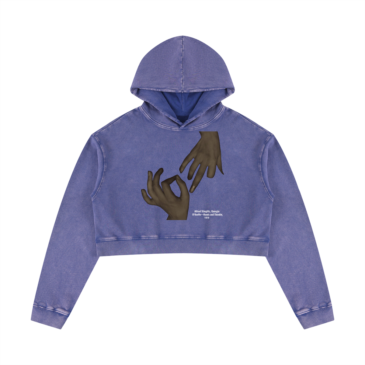M.Lola “Hands” Women’s Mineral Washed Crop Hoodie