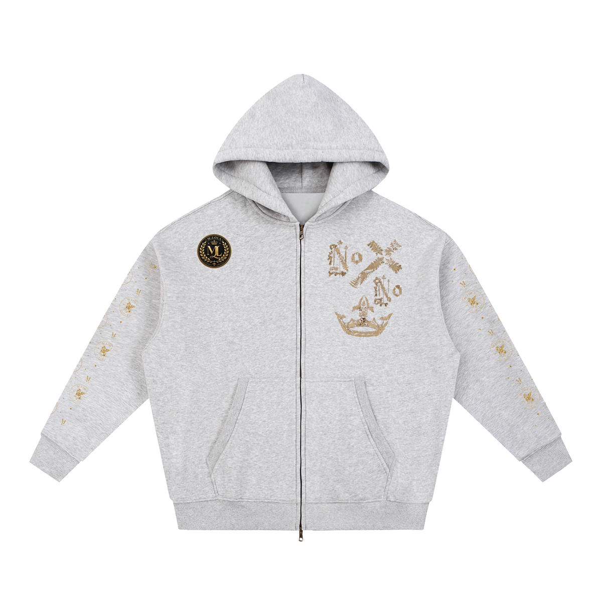 M.Lola "Cross and Crown" Essential Oversized Fleece Boxy Hoodie