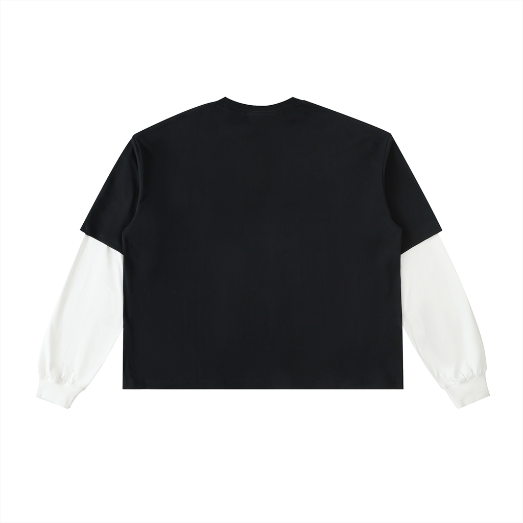 M.Lola “Colt” Layered Contrast Sleeve Cotton T-Shirt