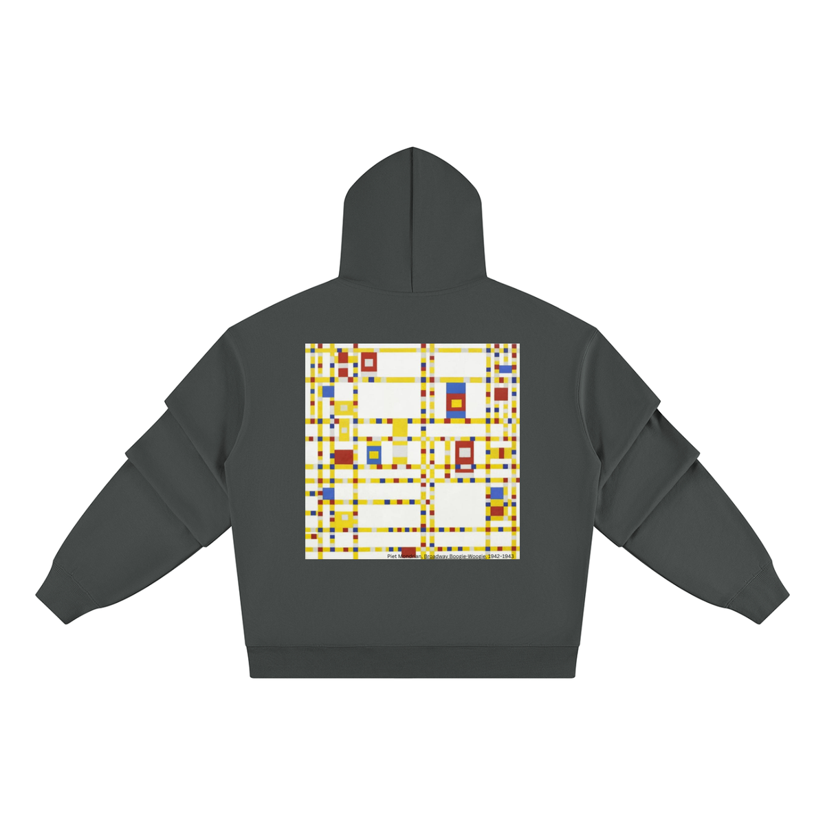 M.Lola “Mondrian” Unisex Heavyweight Ruched Sleeves Hoodie