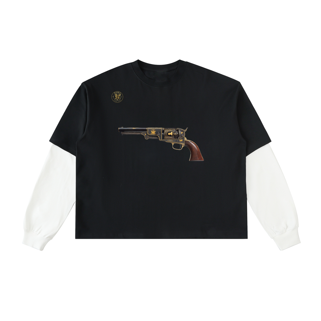 M.Lola “Colt” Layered Contrast Sleeve Cotton T-Shirt