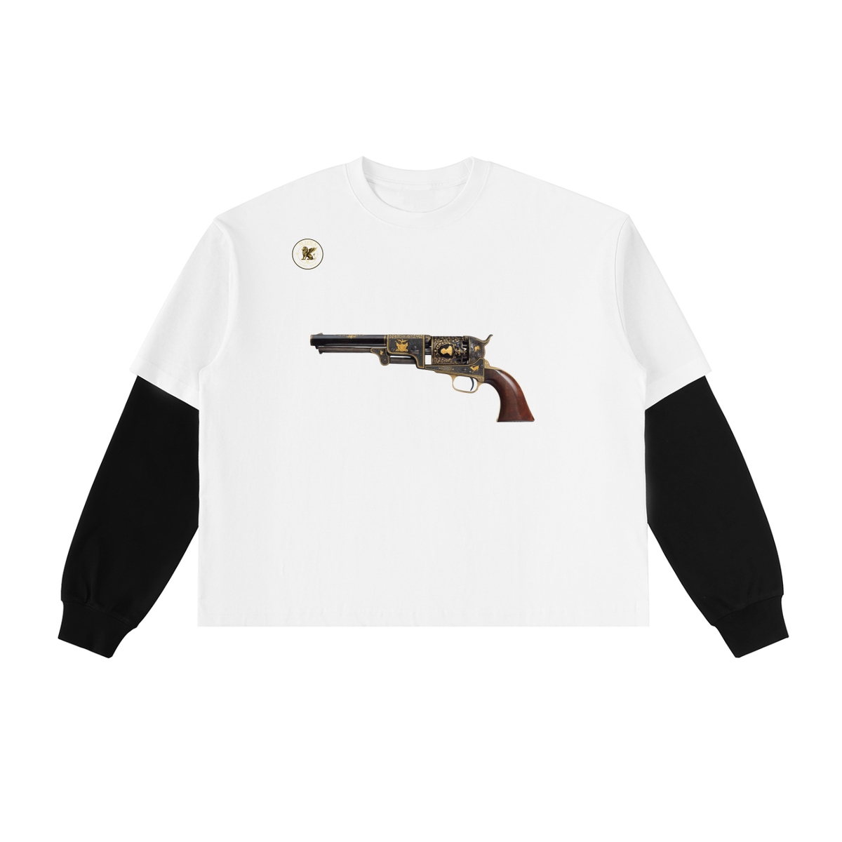 M.Lola “Colt” Layered Contrast Sleeve Cotton T-Shirt