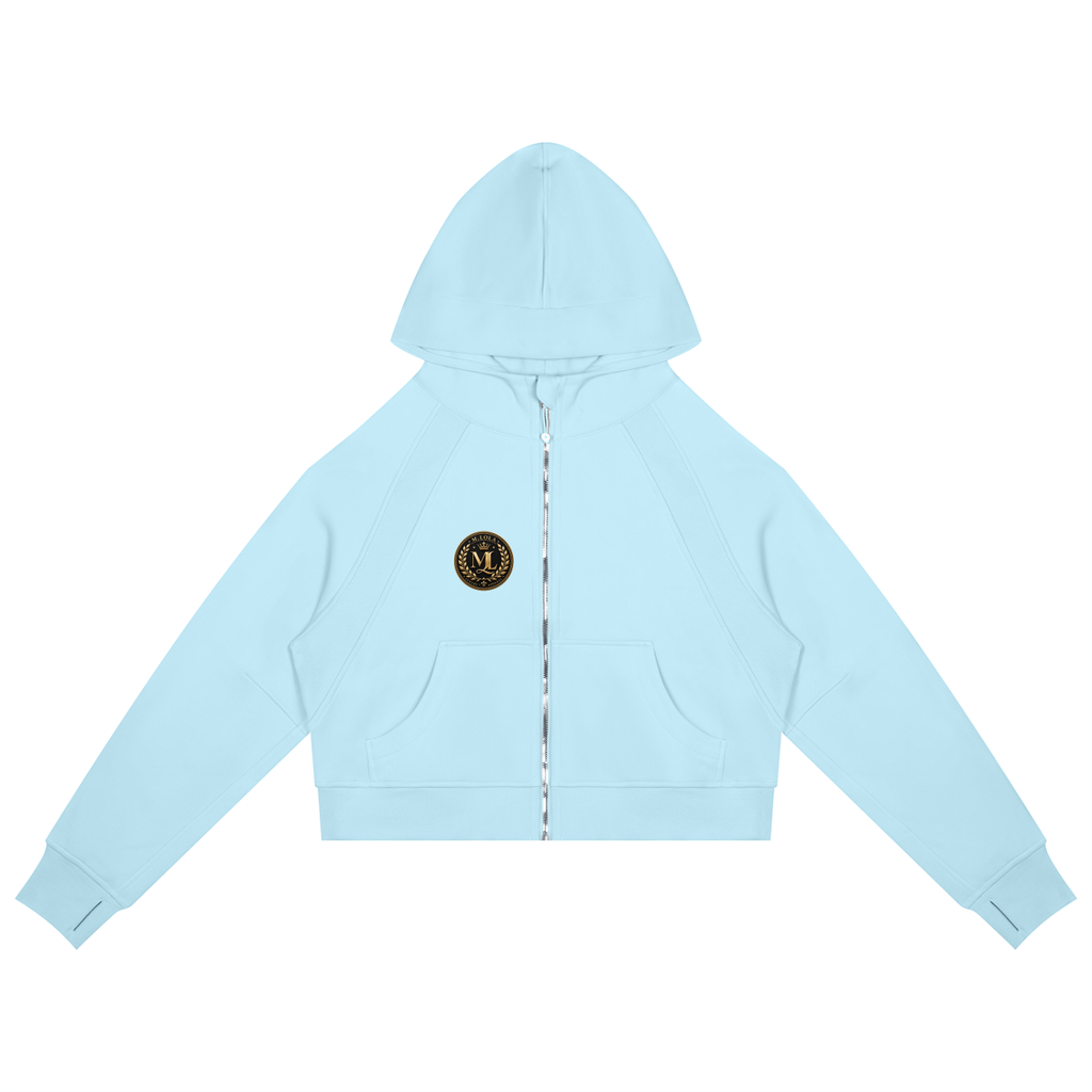 M. Lola Signature Cropped Zip-Through Hoodie