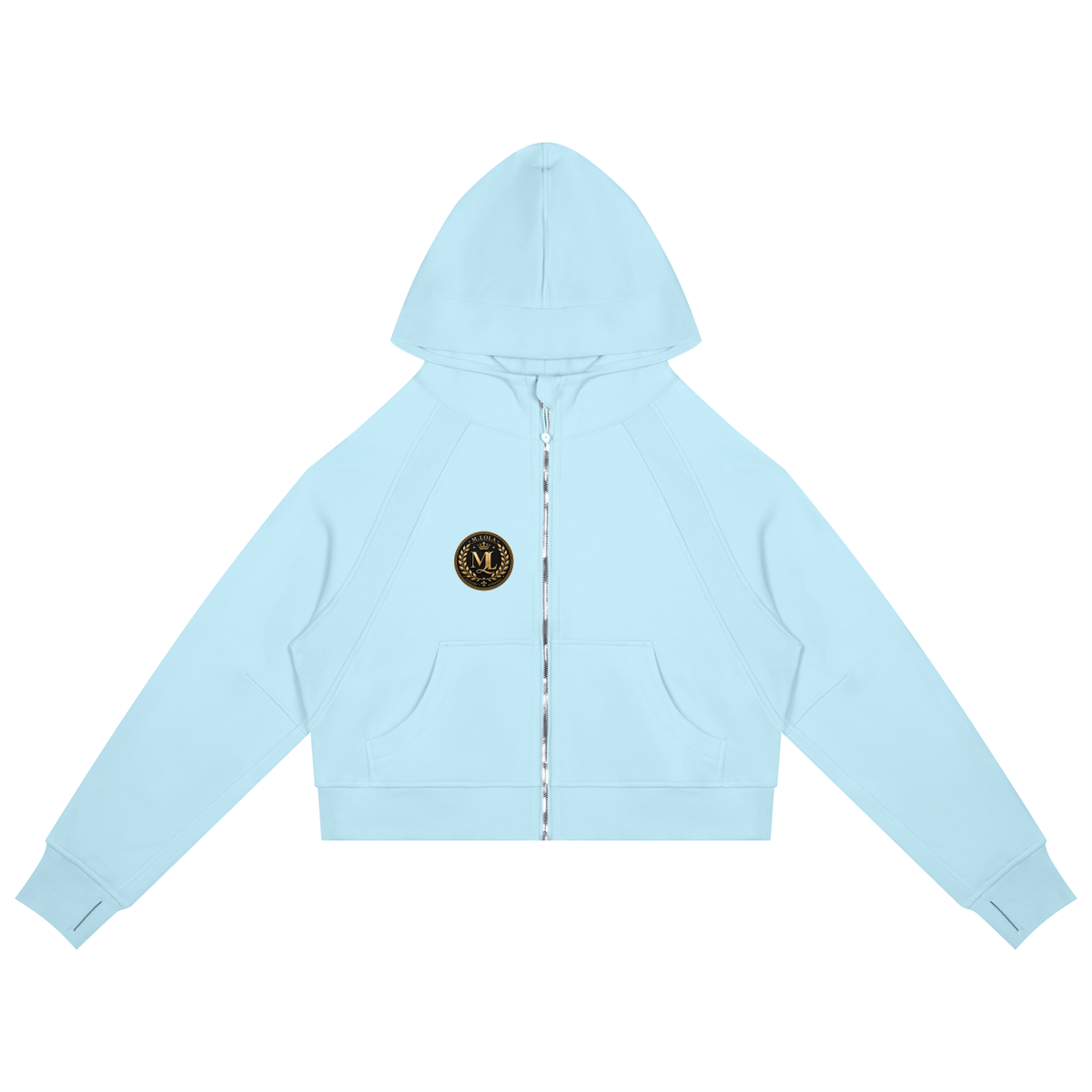 M. Lola Signature Cropped Zip-Through Hoodie