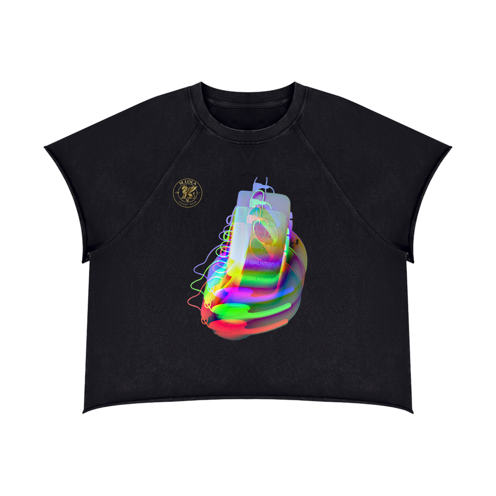 M.Lola “Walkman” Unisex Vintage Wash Raw Edge Boxy T-Shirt