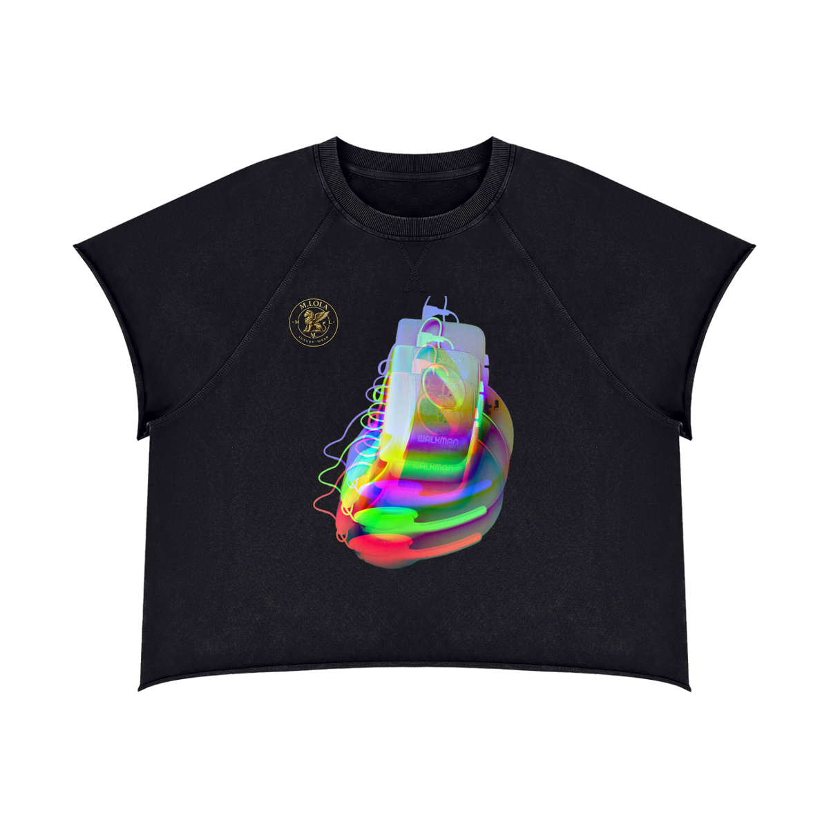 M.Lola “Walkman” Unisex Vintage Wash Raw Edge Boxy T-Shirt