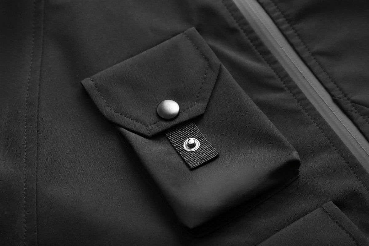 IBJ514 Black Techwear Functional Jacket