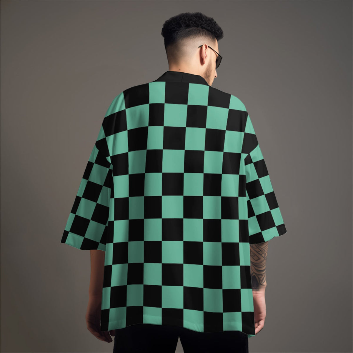 K33 Green Checker Kimono