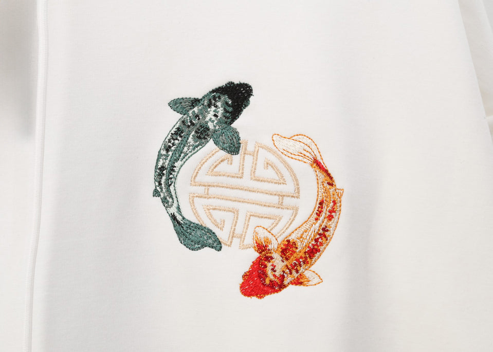 KH9008 YinYang Koi Embroidery Hoodie