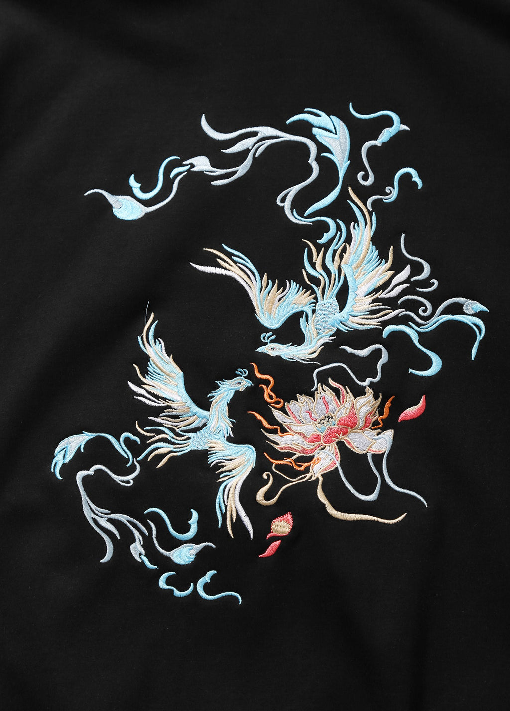 KH9010 Blue Phoenix Embroidery Hoodie