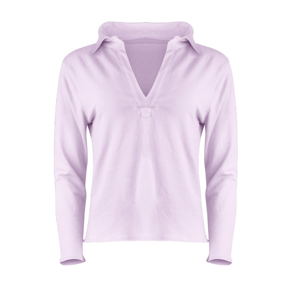Khloe Cotton V-Neck Henley - Quartz