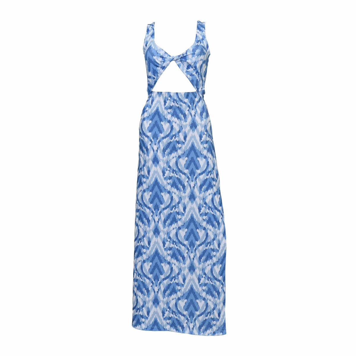Krista Twist Dress - Blue Ikat