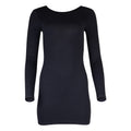Jenna Long Sleeve Open Back Cotton Mini Dress - Black