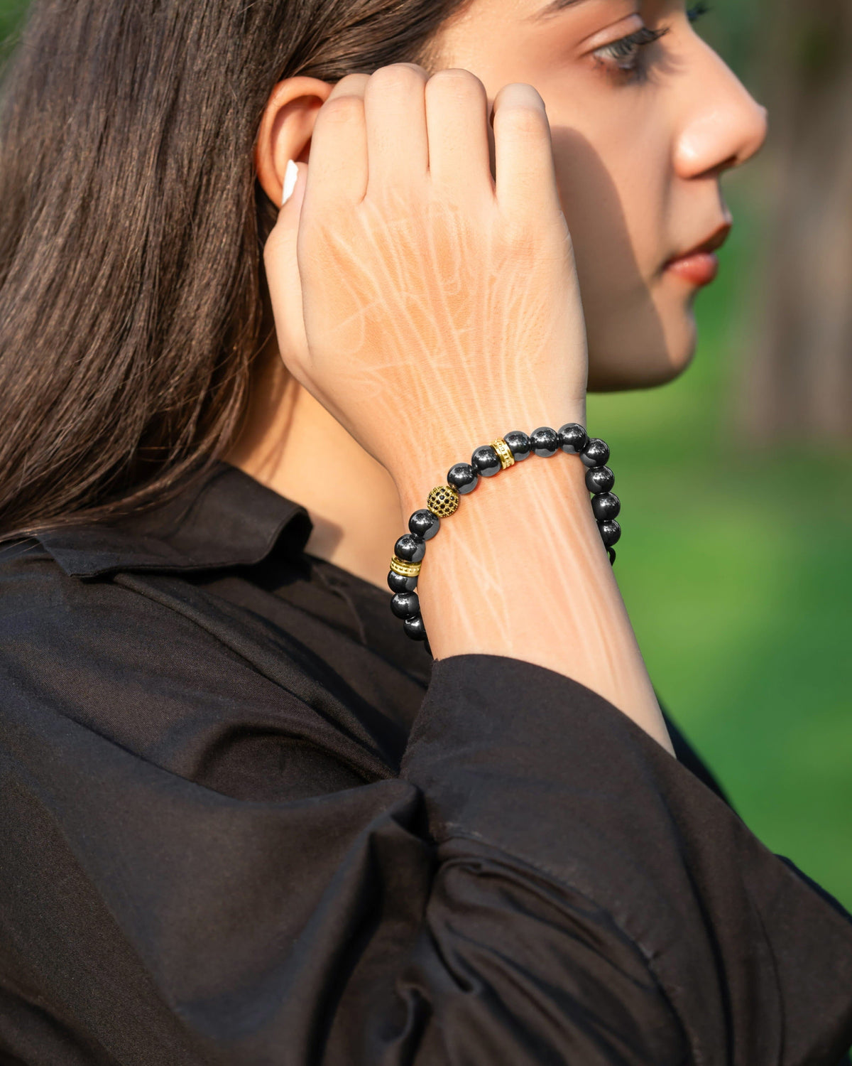 High Power Magnetic Hematite Bracelet Gold Zeus