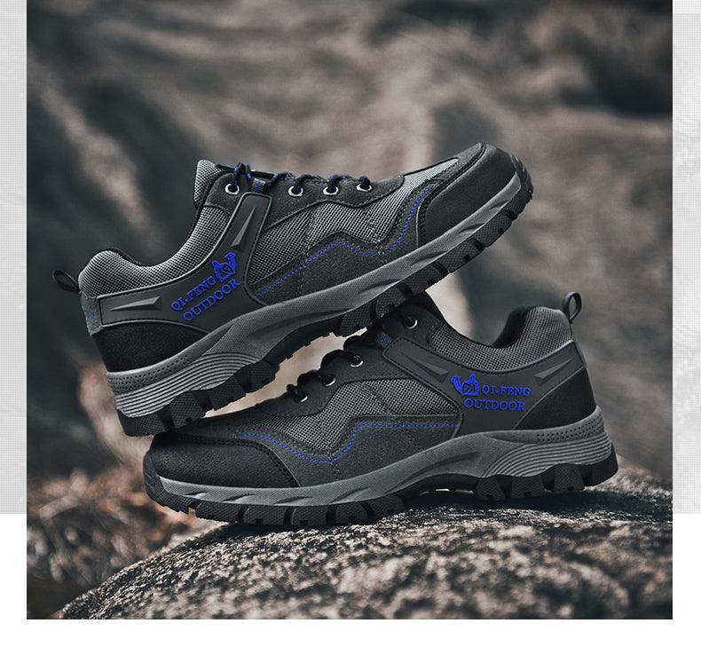 Popular Outdoor Casual Shoes Hiking Men High Quality Sneakers Mountain Climbing Work Footwear Hiking Shoes Low Cut Boots Leather Walking Shoes For Outdoor Training Casual Work