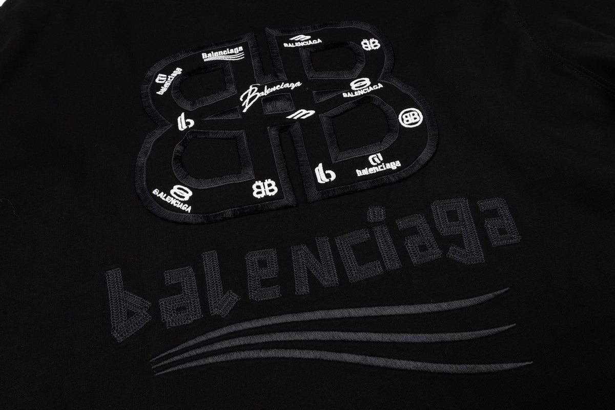 Balenciaga Wave Light-Reflecting Embroidered T-Shirt