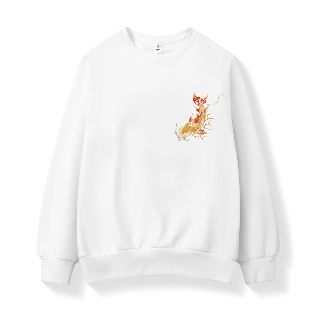 SW9013 Golden Koi Fish Embroidery Sweater