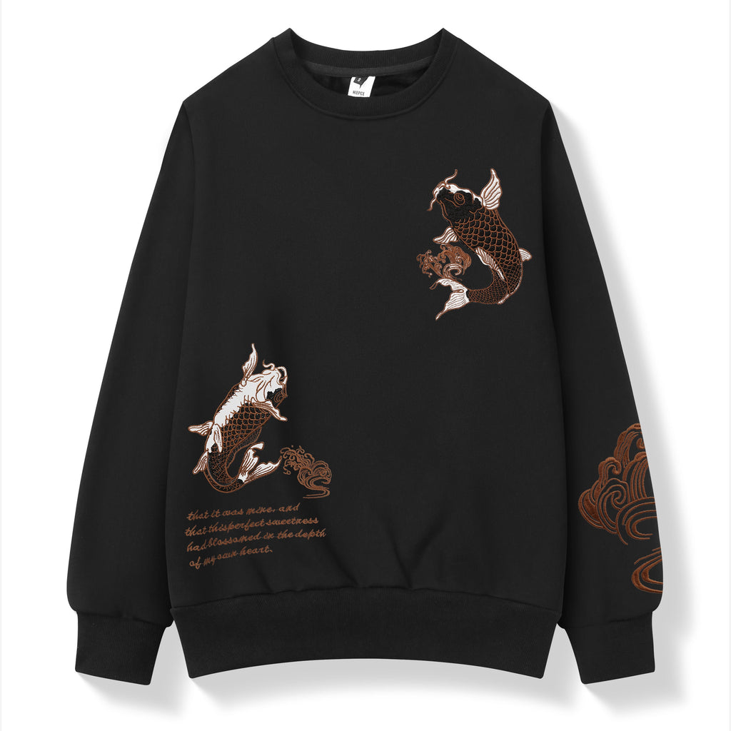 SW9014 Destiny Koi Embroidery Sweater